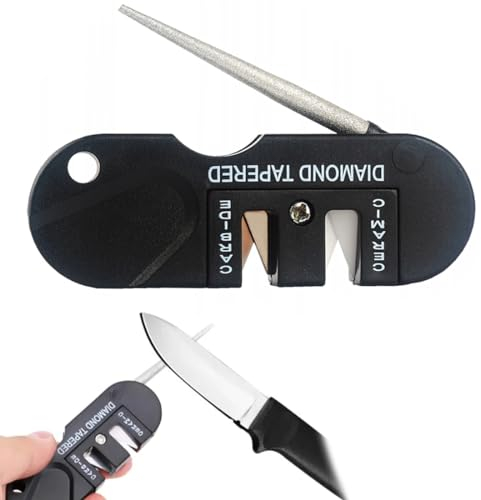 CJZZ Afilador De Cuchillos Profesional,Portátil Afilador Cuchillos,Manual Multifuncional Afilador De Cuchillos,Accesorios Cocina,Se Utiliza para Afilar Varias Herramientas De Corte