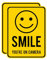 2 PACK - Small 9cm X 12cm SMILE YOUR ON CAMERA Self Adhesive Stickers - Yellow/Black, Sign, Warning, CCTV, Private Property, Surveillance