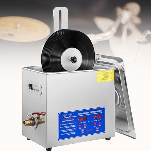 6l Vinyl Record Ultrasonic Cleaner, 180W Ultrasonic Cleaner Machine, 8 PCS One Time, Auto-Rotating Double-Sided Lp Cleaning, 0~30 Min Timing, Vinyl Record Cleaning System to Clean Professionally