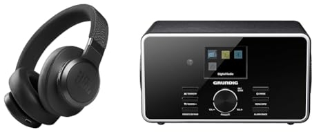 JBL Live 660NC kabelloser Over-Ear Bluetooth-Kopfhörer in Schwarz – Mit Noise-Cancelling und Sprachassistent – Für bis zu 50 Stunden Musikgenuss & GRUNDIG DTR 4500 Digital Radio