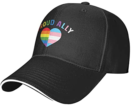 UNIWNEDS Pride Month LGBTQ Gay Pride Ally Hat Baseball Cap Sports Casquette Adjustable Dad Trucker Hat, Schwarz, Einheitsgr��e