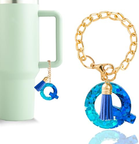 Letter Charm Accessories for Stanley Cup 1 PCS Cute Initial Keychain Handle Charm for Stanley Tumbler for Women, Letter O