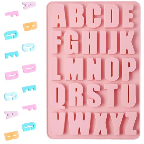 Atuoxing Moules à Lettres en Silicone, Silicone Lettres Chiffres Moule, Moules à fondant Lettres et Chiffres, Silicone DIY Anti Adhésifs Moules