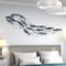 ZWESKUX Abstrakte Fisch-Wandskulptur, schmiedeeiserne Wandbehangdekoration, Fisch-Wanddekoration, 3D-Metall-Fisch-Wanddekoration