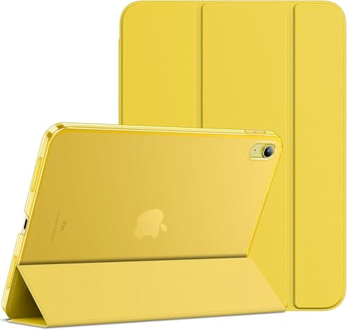 SU for iPad (A16) 11th Generation 11 Inch 2025/ iPad 10th Generation 10.9 Inch 2022, Slim Stand Hard PC Translucent Back Shell Smart Cover, Support Touch ID, Auto Wake/Sleep (Yellow)
