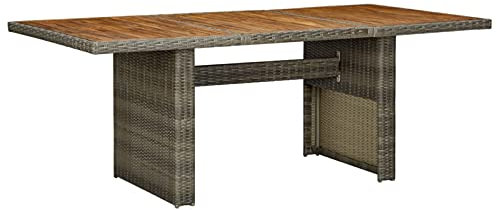Xichuzi Gartentisch, Bartisch, Balkontisch, Balkonmöbel Kleiner Balkon, Balkon Tisch, Beistelltisch, Braun Poly Rattan und Akazie Massivholz