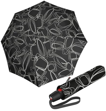 Knirps Regenschirm T.200 Medium Duomatic Pure Black schwarz