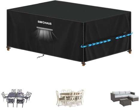 SIMPHAUS Abdeckung Gartenmöbel Wasserdicht,Tischabdeckung Outdoor Wetterfest,Abdeckplane Abdeckhaube Balkonmöbel Abdeckung für Gartenmöbel Set,Lounge Möbel Outdoor,Gartensofa,Sitzgruppe 160x100x75cm