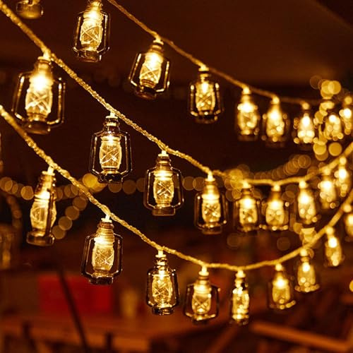 Schwarze Kordel- , Außenkettenlichter | 20 m leichter String mit 40 LEDs für den Außenbereich, batteriebetriebene Feenlampe für Garten, Hinterhof, Partys,
