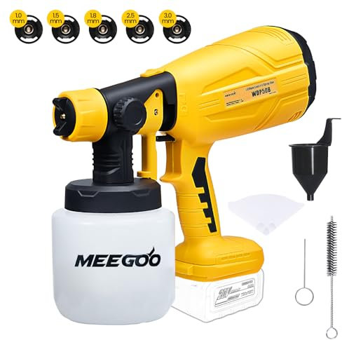 MEE GOO Spruzzatore senza fili per recinzioni, mobili, armadi, pareti, ecc. (batteria non inclusa) - Giallo compatibile con batterie DeWalt
