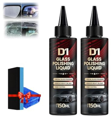 Auto Glass Scratch Care Polishing Fluid,2025 Upgraded Liquid Glass Car Polish,Car Polishing Compound Windshield Cleaner Oil Film Remover,Long-Lasting Protection (2 Pcs)