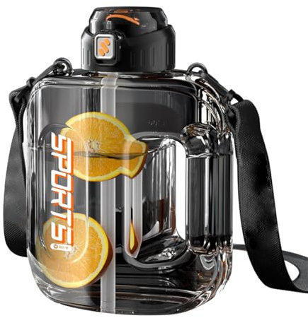 Générique 1500ml Water Bottle, Portable Drinking Jug,8.66x3.94x6.3 inches, Large Capacity Bottle, Leak-Proof and Spill-Resistant, Ideal for Hiking, Gym, Workout, Outdoors, Yoga, Everyday Use