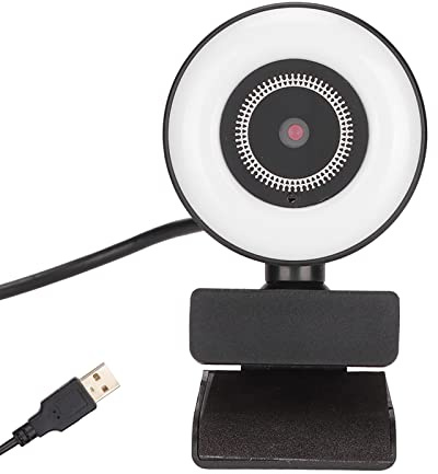 HuadZhylyx HD 1080P Computer Camera with Supplementary Lighting, USB Home Webcam, Flexible Rotate 360° Live Streaming Camera for Desktop, Built - In Mic for Win10 Android iOS Linux