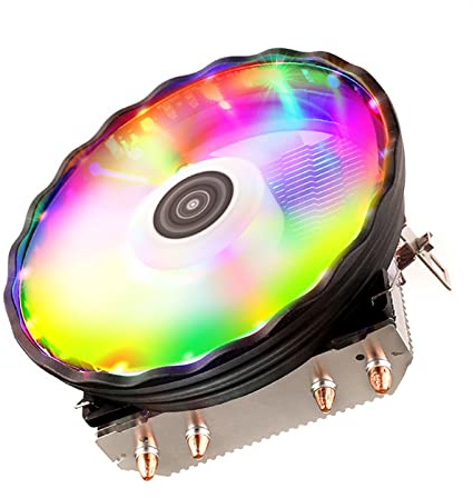 Elnwnnkc RGB CPU Kühlerlüfter Low Profile Kühler Pwm 4Pin für LGA 1150 1151 1155 1200 1366 2011 X79 X99 AM3 AM4 2/4 Heatpipes CPU Kühlerlüfter Befestigungsclip Computer Kühlung Zubehör für