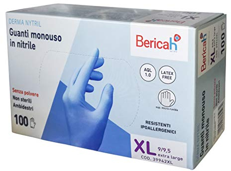 100 Guanti in nitrile senza polvere Latex Free (Extra Large)