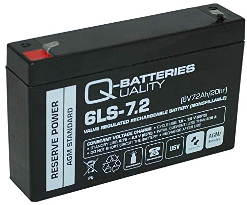 Q-Batteries 6LS-7.2 6V 7,2Ah AGM Batterie