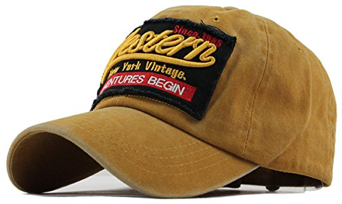 Sporty Trucker Baseballcap Western New York Cotton Distressed Snapback Vintage Cap (Gelb)