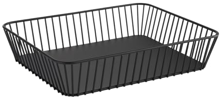 APS 30415 GN 1/2 Korb URBAN, Metall, schwarz, mit Antirutsch-Füßchen, 32,5 x 26,5 cm, Höhe 7,5 cm