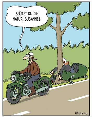 modern times Postkarte CARTOON - Motiv: SPÜRST DU DIE NATUR, SUSANNE?, Anlass: Fun Cartoon/Satire, Künstler/Verlag: KÖPENICKER CG © PERSCHEID, Martin, Größe: A6