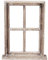 Posiwio Deko-Fenster Fensterrahmen mit Rahmen und Ablagebrett Holz im Landhausstil braun Shabby