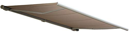 Mendler Elektrische Kassettenmarkise T124, Markise Vollkassette 5x3m - Polyester Sand