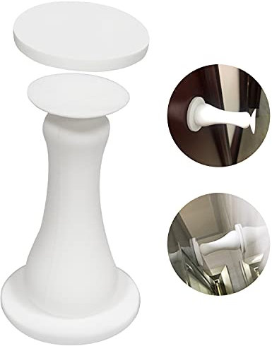 ZC GEL Magnetic Door Stopper Self Adhesive, Silicone Door Stop Holder Wall Mount Damage-Free with Durable Reusable Waterproof House Door Stopper, No Need to Drill Collision Mute No Trace (White)