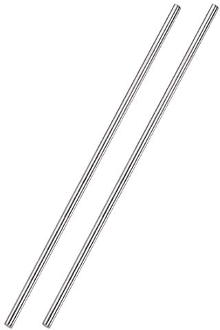 sourcing map 2 Stück 304 Metallstangen Garten, 4mm x 300mm Metallstäbe für DIY Handwerk, Motorrad, Deko, Garten