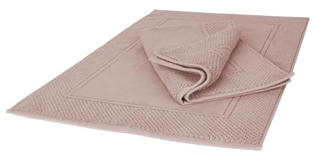 Ruggeri Set 2 Tappeti Bagno 50x80 cm, Morbido Cotone, Resistenti, Rosa | Set 2 Tappeti Bagno, Doccia, Scendi Letto, 50x80 cm, 1000 g/m 100% Cotone Extra Morbido, Lavabile in Lavatrice