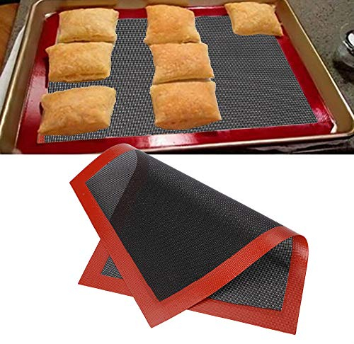 Silicone Steaming Mesh Perforated Silicon Liner Baking Mat, Heat Resistant Bread Baking Mat Baking Mesh, Non-Stick Hotdog for European Bread Hamburger Eclair