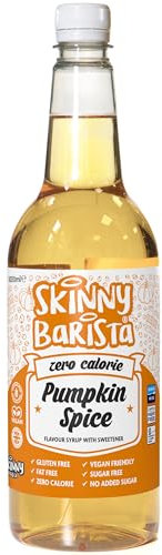 Skinny Food Co Pumpkin Spice Coffee Syrup - Zero Calorie 1L - Sugar Free Coffee Syrup Pumpkin Spice For Tea, Hot Chocolate, Fruit, Baking, Protein Drinks - Vegan-Friendly, Gluten-Free & Fat-Free