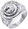 HIJONES Herren Edelstahl Silber Hip Hop Löwe Kopf Ring Signet Stil Silber Größe 68