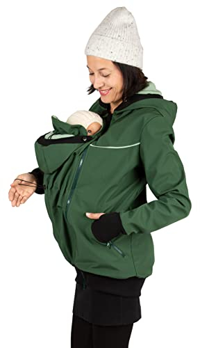 Viva la Mama - Allwetter Tragejacke Umstandsjacke mit Trageeinsatz - JACKY - waldgrün - S