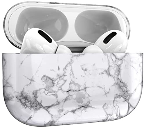 MyGadget Cover Rigida Compatibile con Apple AirPods Pro - Hardcase Antiurto - Case per Cuffie Auricolari - Skin Marmo Bianco