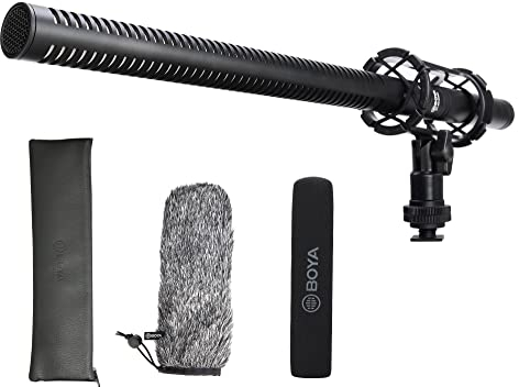 BOYA BY-BM6060L Microfono a fucile XLR per fotocamera DSLR con parabrezza antiurto Microfoni a condensatore professionali per Canon Nikon Sony Vlogging Registrazione video Intervista vocale YouTube