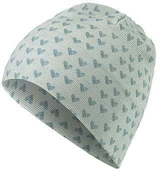 Sterntaler Mädchen Beanie Baby Slouch-Beanie Herzen Mütze - Kinderbeanie, Babymütze aus Jersey mit Herzen - grün, 37