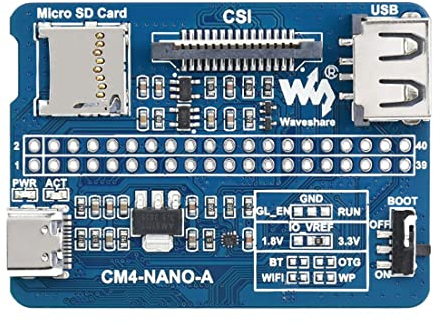 Nano Base Board (A) for Raspberry Pi Compute Module 4 Lite/eMMC, 40PIN GPIO Interface, Same Size As CM4