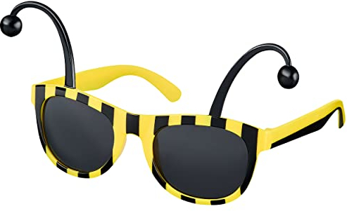 Balinco Party Brille Biene, Hummel, Sonnenbrille Schwarz Gelb, Bienenkostüm Erwachsene, Faschingskostüme Damen, Karneval Accessoires