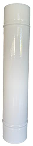Tubo per Stufa a Legna in Lamiera porcellanata per Canna Fumaria (Tubo da 50H cm - 12 Ø cm, Bianco)