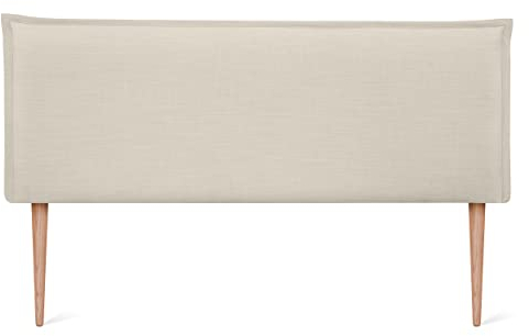 DHOME Kopfteil aus natürlichem Leinen einfarbig mit Paspelierung für Bett Schlafzimmer modernes Top Trend (Beige, 160x105cm Mit Füßen (Betten 150/160))