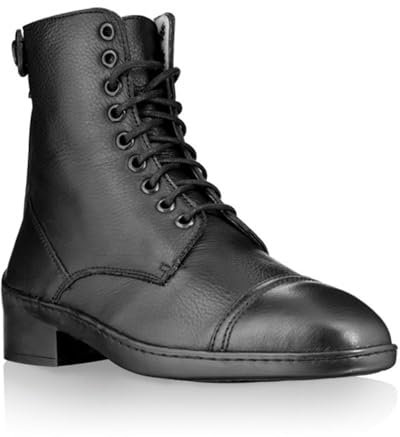 PIONEER Stivaletti Diana - Stivali Equitazione Donna e Uomo - In Pelle, Con Chiusura Lampo e Lacci - Marrone - 35