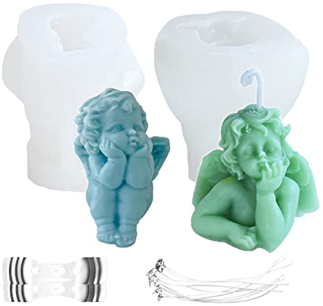 Kerzenform Silikon zum Gießen,Engel Kerzenform Kit,Silikonformen für Kerzen,Kerzen Gießen Form Set,Kerzengießform Silikon,zum Gießen als Heimdekorationen,Bastel Ornamente