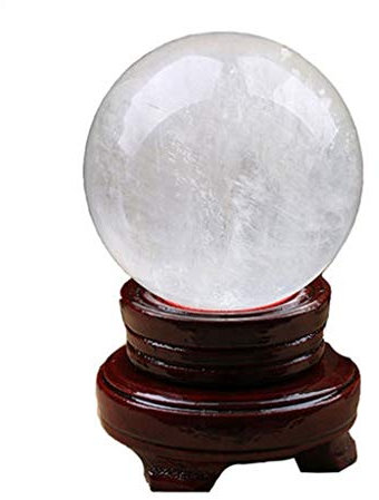 Energy Crystal Balls Weiße Kristallkugel Kristallkugel mit Ständer Magische Wahrsagungskugel Feng Shui Meditation Behandlung Home Office Desktop Dekoration Lensball Fotografie Kristallkugel poliert