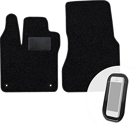 moto-MOLTICO Vorne Fußmatten Auto Velours Autoteppiche Schwarz Automatten Set 2-teilig passend für Renault Twingo III Smart Forfour ab 2014