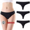 ZVZK Perioden Unterwäsche Thongs Damen 20ML Starke Strömungsabsorption Menstruation Unterhosen Strings Tangas(M 3schwarz)