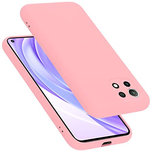 Cadorabo Hülle kompatibel mit Xiaomi Mi 11 LITE (4G / 5G) / 11 LITE NE Hülle Silikon Handyhülle für Mi 11 LITE (4G / 5G) / 11 LITE NE Case aus flüssigem Silikon- dünne TPU Schutzhülle - Liquid PINK