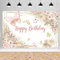 Geburtstag Deko Happy Birthday Hintergrund Banner Party Dekoration für Mädchen Schmetterlinge und Blumen Geburtstag Party Stoff Schild Poster Foto Hintergrund, 150 x 90 cm
