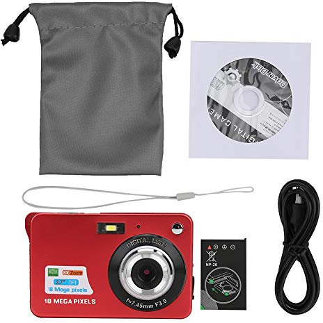 Appareil Photo Numérique Carte de Zoom 8X Appareil Photo Numérique 5 MP Écran LCD 2,7 Pouces Prise en Charge Maximale Carte Mémoire 32 Go Microphone intégré (Noir) Appareil Photo (Rouge)