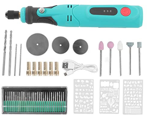 Tyenaza Multifunzione 3,6 V, Mini Utensile Rotante Elettrico Ricarica USB a 3 Velocità con 53 Accessori, Utensile Elettrico Multiuso per Levigatura, Lucidatura, Foratura, Artigianato Fai-Da-Te