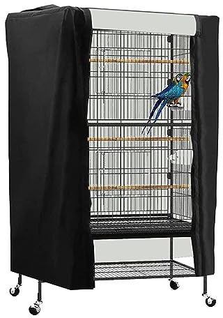 BBTISG Große Vogelkäfigabdeckung, Wasserdicht Oxford Stoff Vogelkäfig Schutzhülle Sonnenschutz Papageienkäfig Abdeckung für Haustiere, Papageien, Küken (M: 80 x 54 x 120 cm)