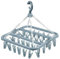 LIDOUK Clothes Drying Hanger with 32 Clips and Drip Foldable Hanging Sock Rack (BIUE)
